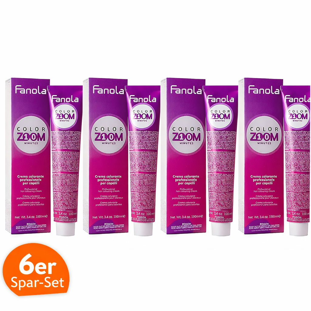 Fanola Color Zoom 5.4 Hellbraun Kupfer Haarfarbe 6er Sparset