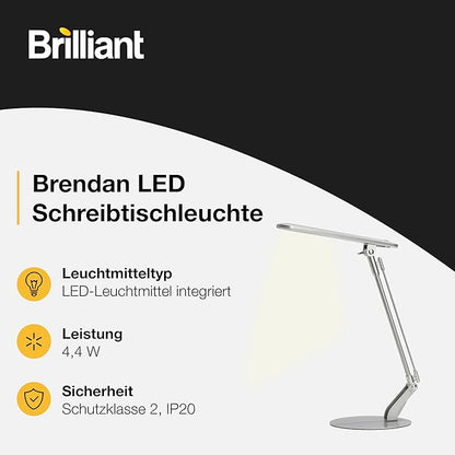 Brilliant Brendan LED Tischleuchte 6 W neutralweiß Titan