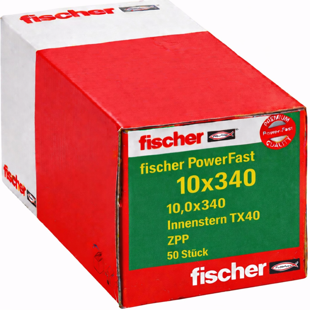Fischer Power-Fast FPF-ST ZPP Holzbauschraube 10×340 mm Senkkopf – 50 Stück