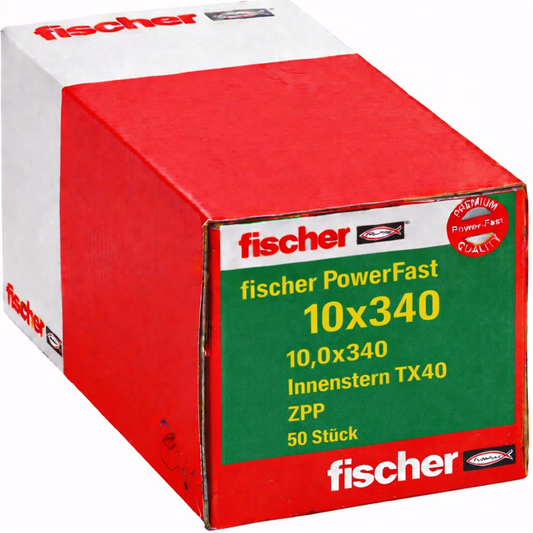 Fischer Power-Fast FPF-ST ZPP Holzbauschraube 10×340 mm Senkkopf – 50 Stück