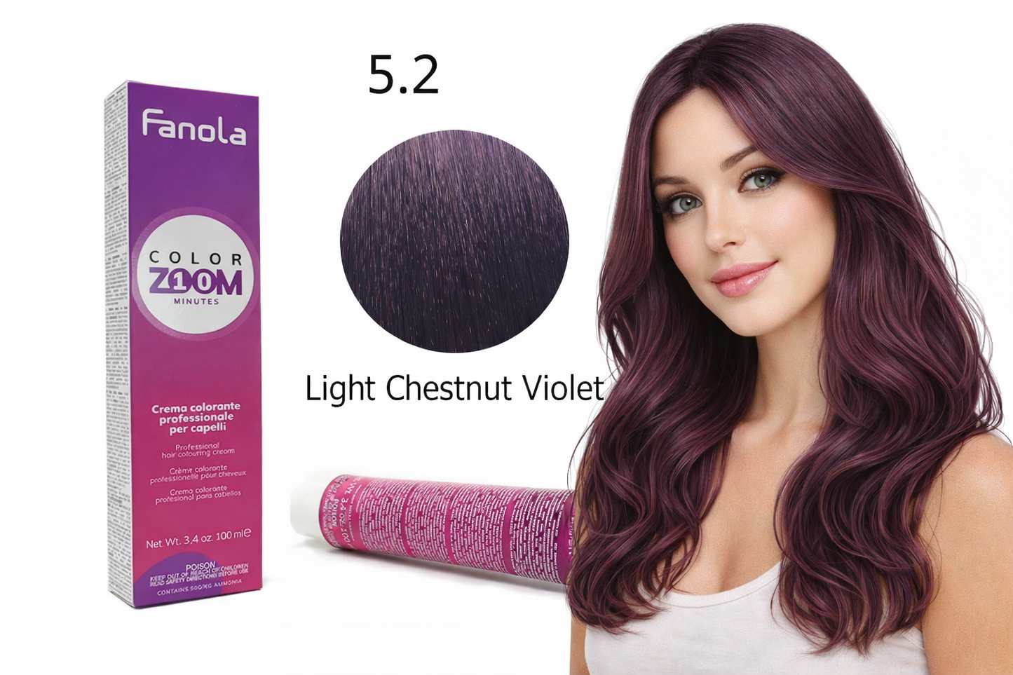 Fanola Color Zoom 5.2 Light Chestnut Violet Haarfarbe 100 ml