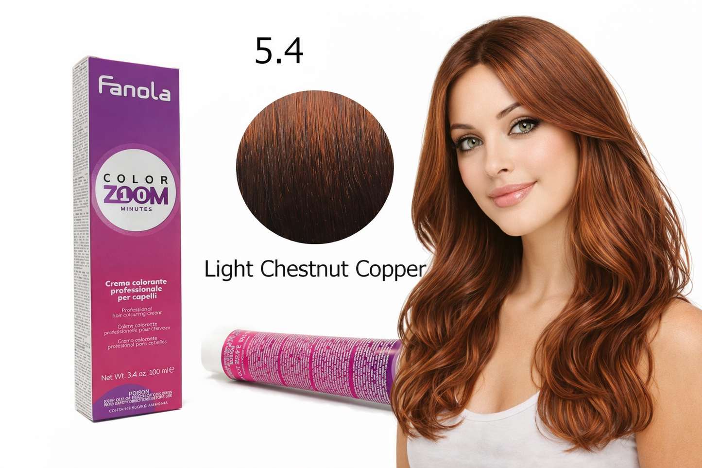 Fanola Color Zoom 5.4 Hellbraun Kupfer Haarfarbe 100 ml