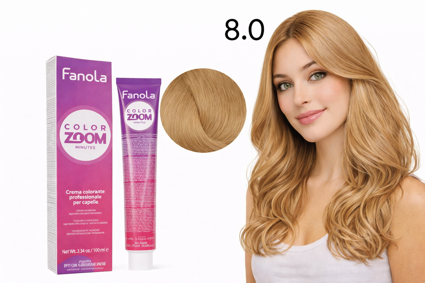 Fanola Color Zoom 8.0 Hellblond Natur Haarfarbe 100 ml