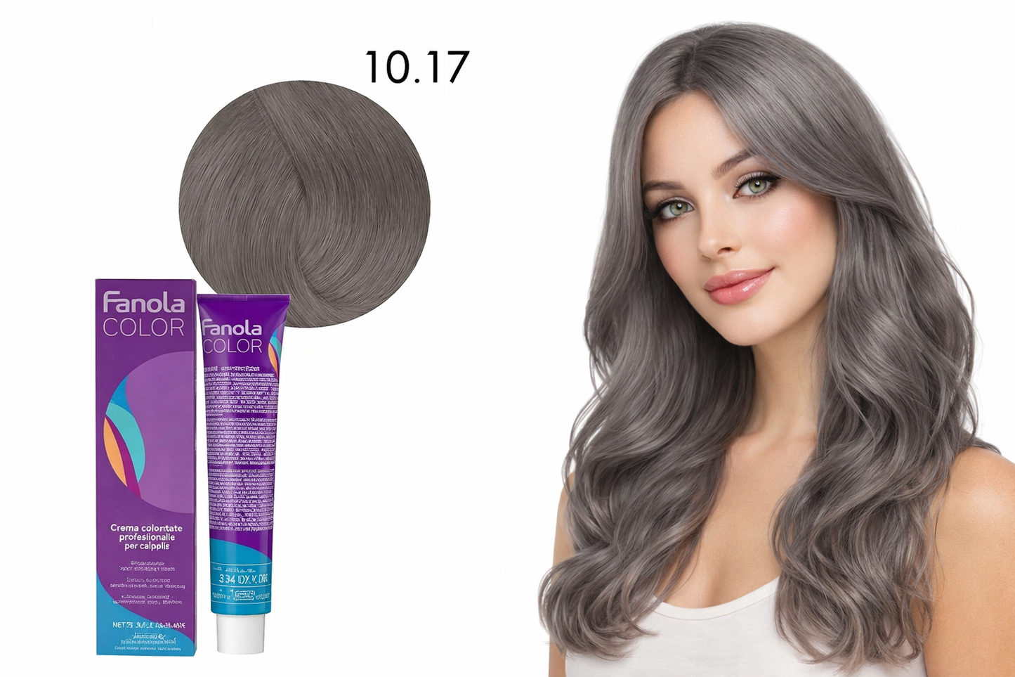 Fanola Cream Color 10.17 Blond Platinum Asch Braun 100 ml