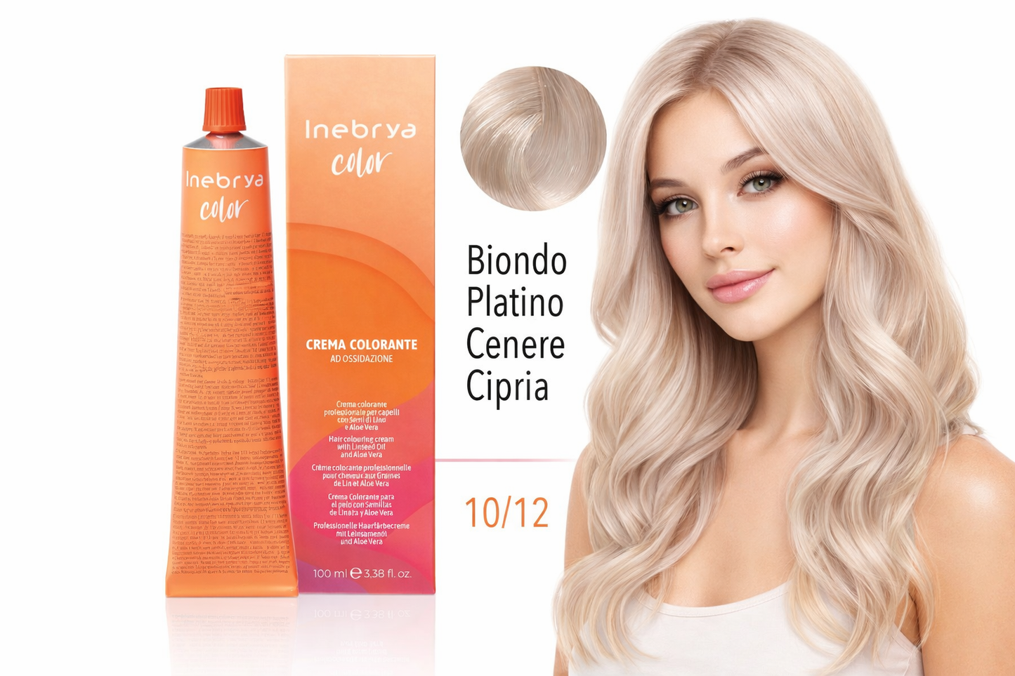 Inebrya Color 10/12 Platin Ash Powder Blond Haarfarbe 100 ml