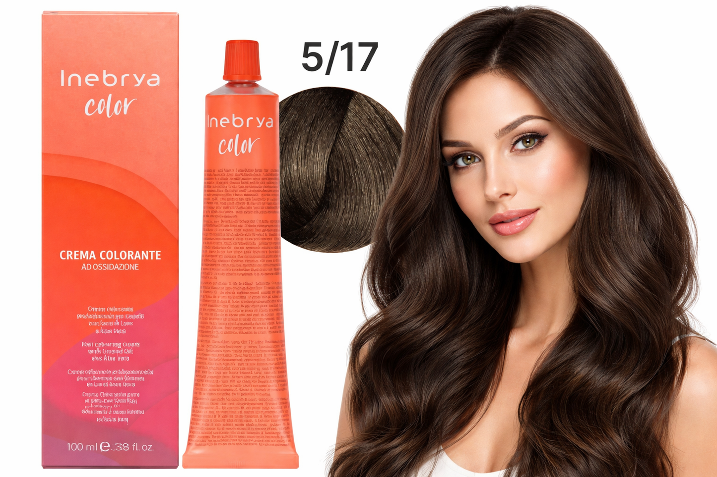 Inebrya Color 5/17 Light Cashmere Brown Haarfarbe 100 ml