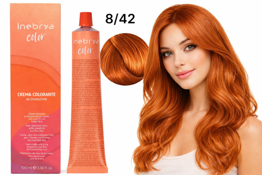 Inebrya Color 8/42 Hellblond Cognac Haarfarbe 100 ml