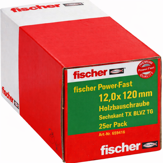 fischer Power-Fast 12,0×120 Holzbauschraube Sechskant TX 25 Stk