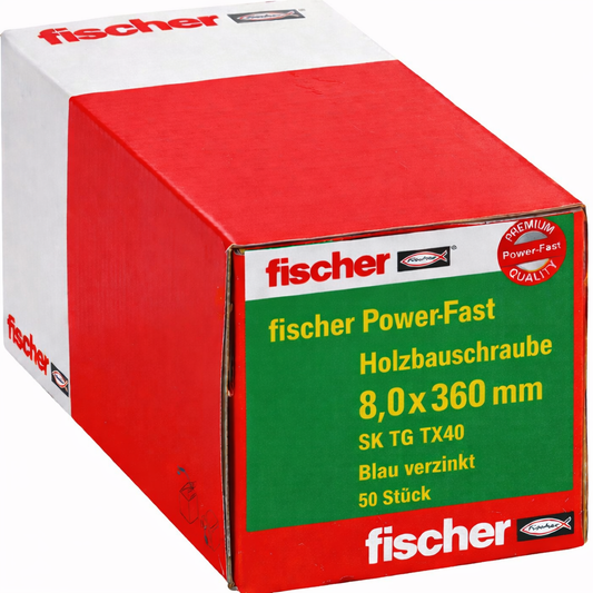fischer Power-Fast Holzbauschraube 8,0×360 SK TX40 TG 50 Stk