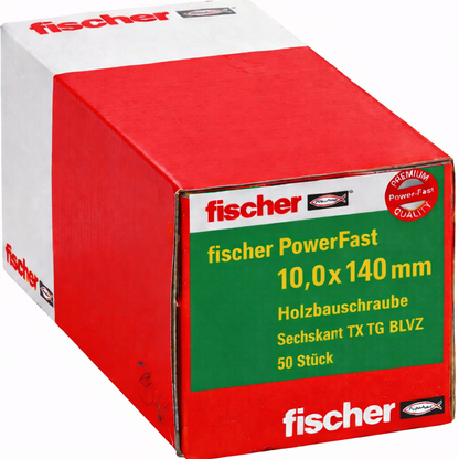 fischer PowerFast 10,0×140 Holzbauschraube Sechskant TX 50 Stk