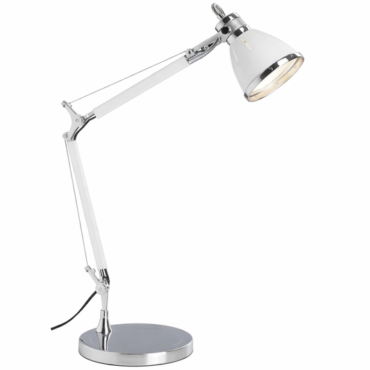 Brilliant Octavia Tischleuchte E27 Chrom/Weiß ohne LM