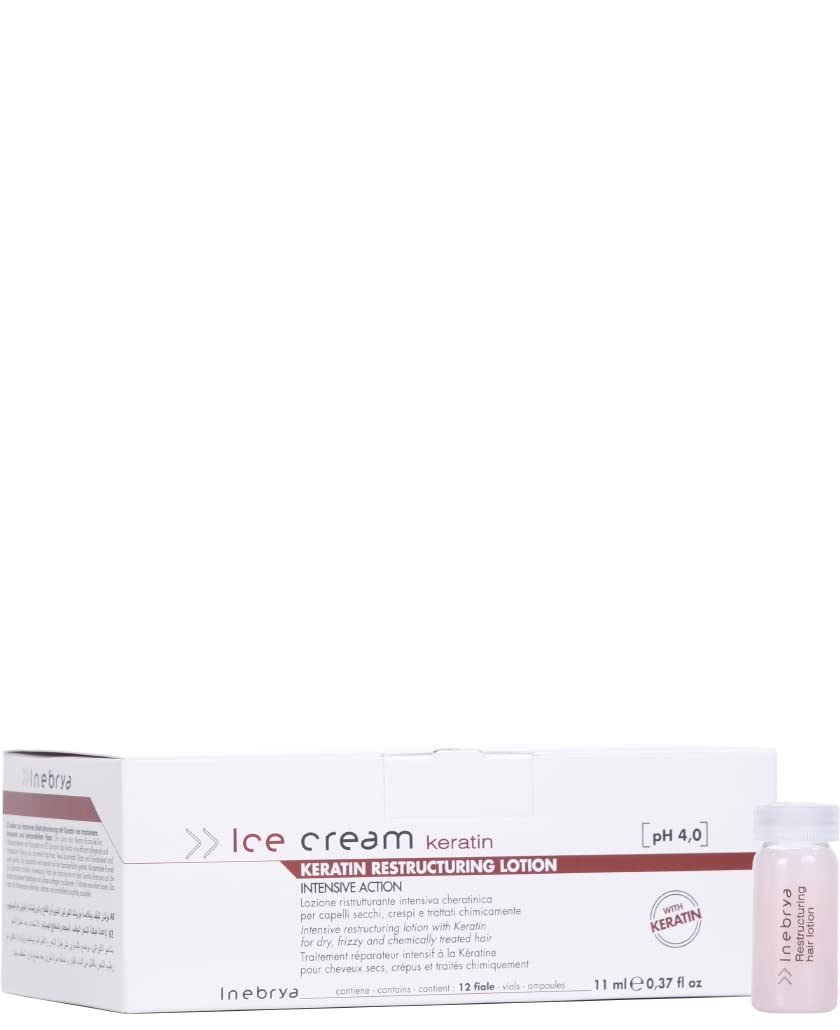 Inebrya Ice Cream Keratin Restrukturierende Lotion - Keratin Aufbau Lotion 12x11ml