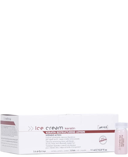 Inebrya Ice Cream Keratin Restrukturierende Lotion - Keratin Aufbau Lotion 12x11ml