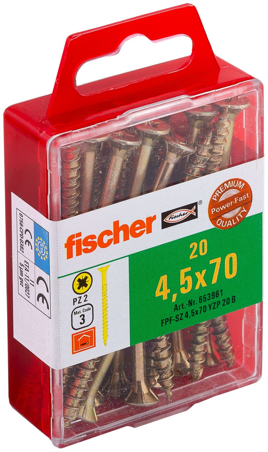 fischer PowerFast 4,5×70 Holzbauschraube SK PZ TG 20 Stk