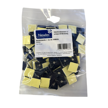 Newlec Kabelbindersockel 5,4 mm Schwarz UV-beständig