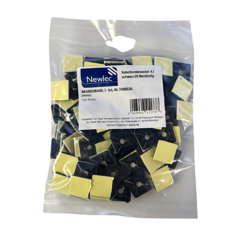 Newlec Kabelbindersockel 5,4 mm Schwarz UV-beständig