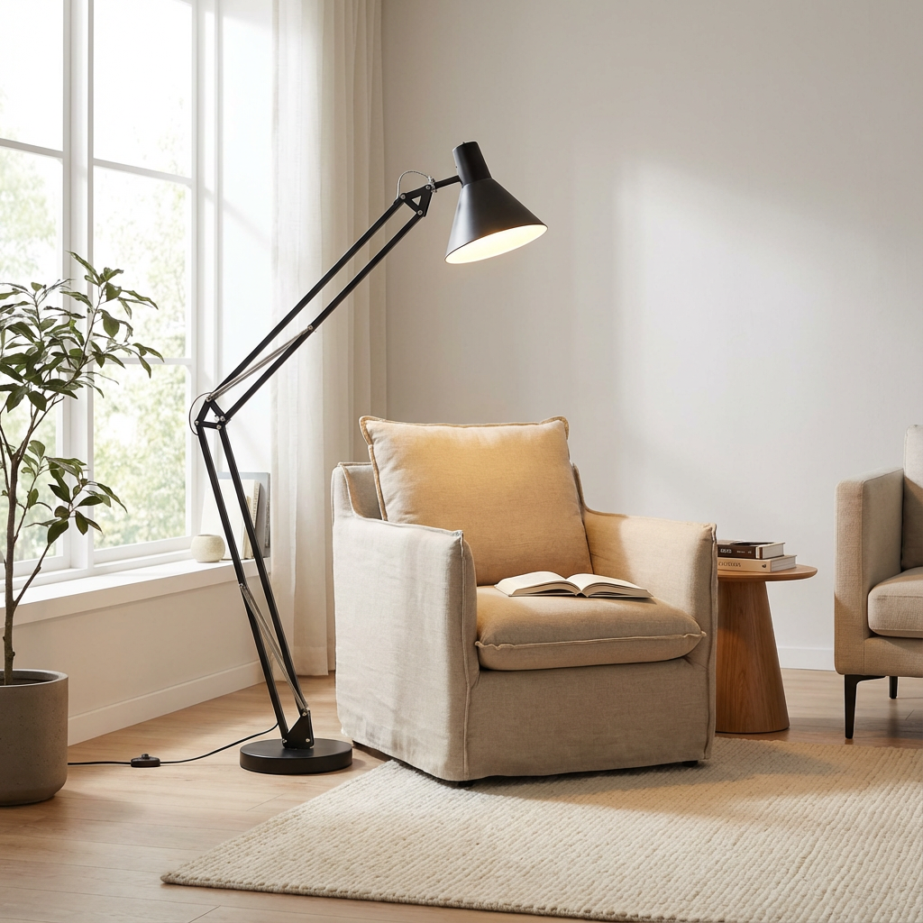 Brilliant Winston Stehleuchte Schwarz E27