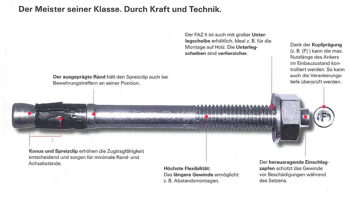 Fischer Bolzenanker FAZ II R 8/5 K A4, 50 Stück, 538990